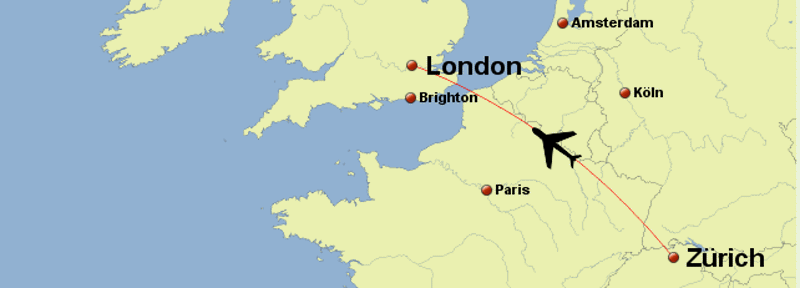Von Zürich nach London
